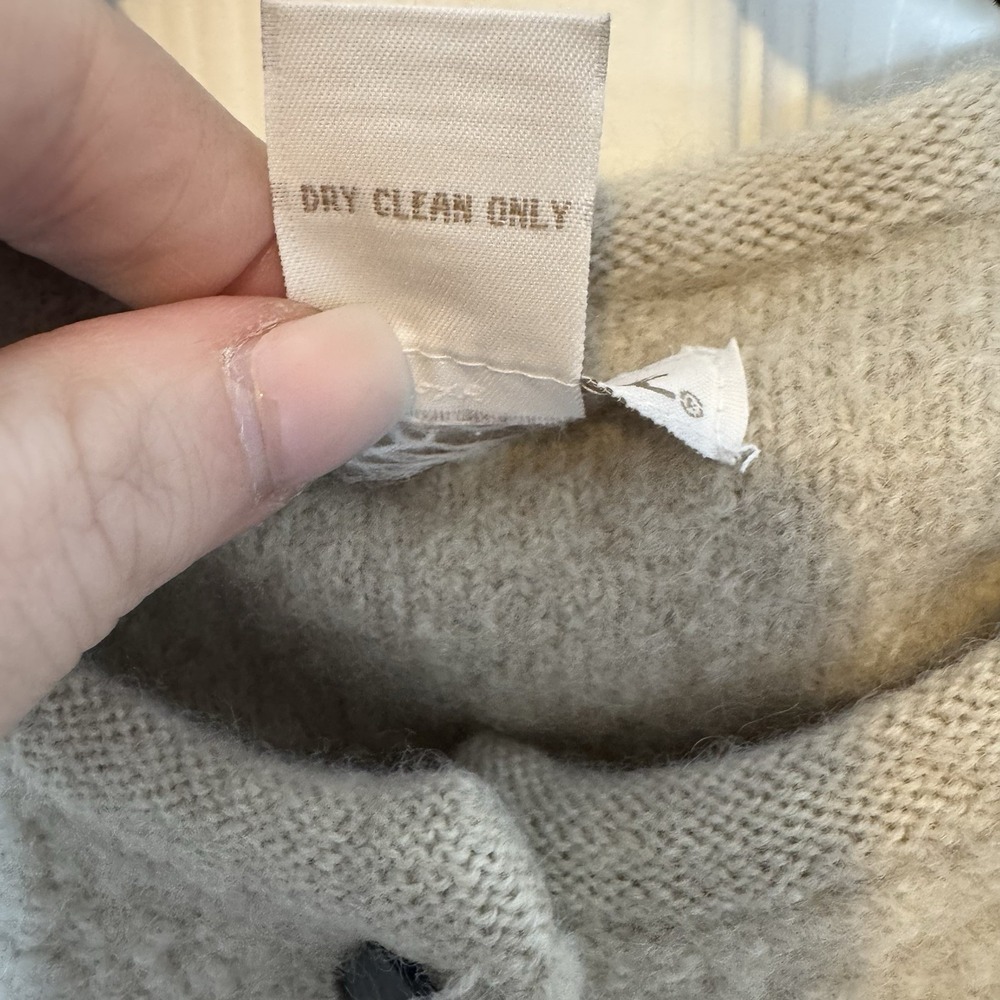 Vintage Cherokee‎ Wool Cardigan Womens Large Sweater Tan Beige - Picture 5 of 9